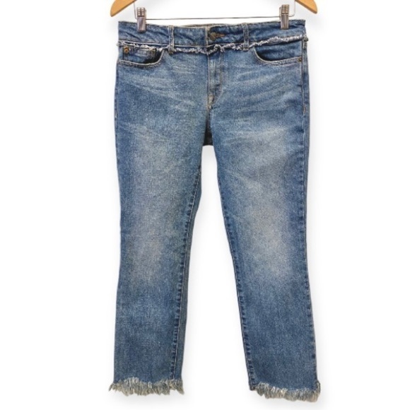 DL1961 Size 28 (6) Mara Straight Ankle Jeans Mid Rise Frayed Hems Womens Stretch - Picture 3 of 16